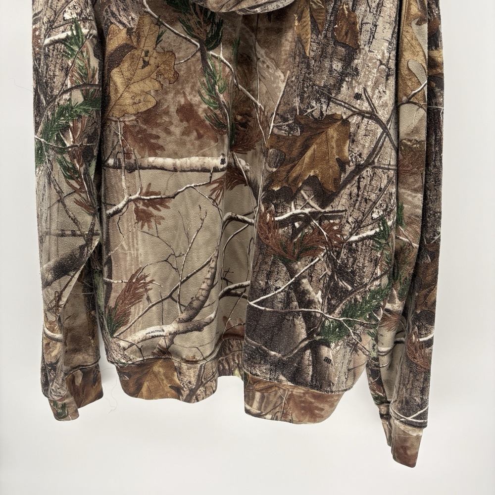 Vintage 90s Team Realtree Camo Fleece Lined PulloverHoodie Outdoor Hunting L - Picture 9 of 9